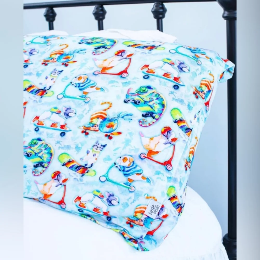 NWOT Birdie Bean Set Skateboard Pets Bamboo Pillow Case Brody